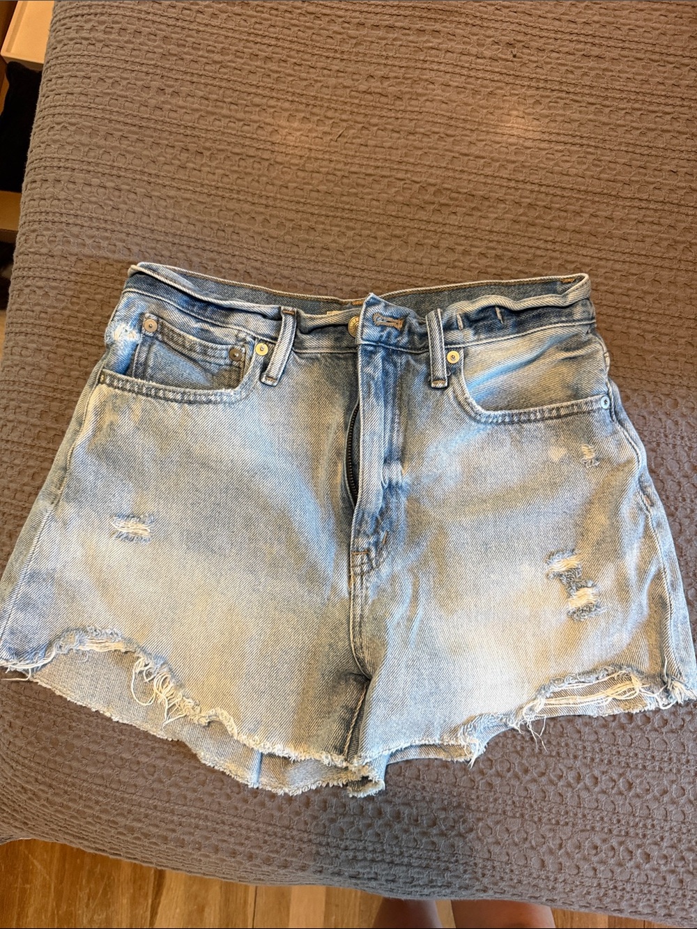 Madewell Light Blue Distressed Cutoff Jean Shorts